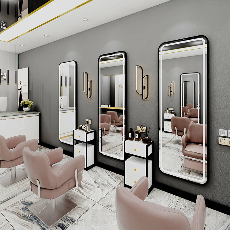agebjpnnrjj4500.jpg Hairdressing Furniture Styling Station Mirror Salon Mirror with Led Lights Barber Shop Mirrors - WOSEN Mirror