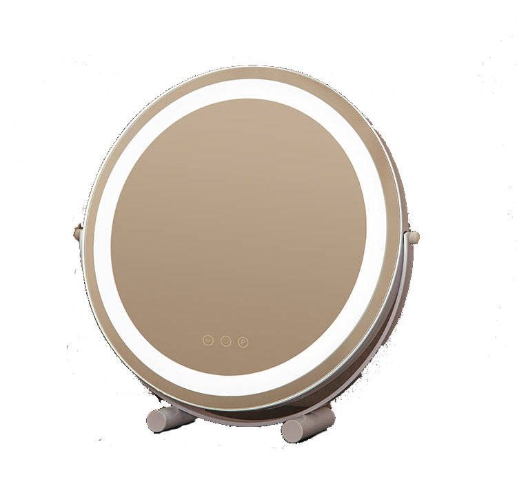 Table Makeup Mirror HD Rotatable Beauty Mirror Desktop LED Rechargeable Dresser with Light Girl Makeup Mirror - WOSEN Mirror