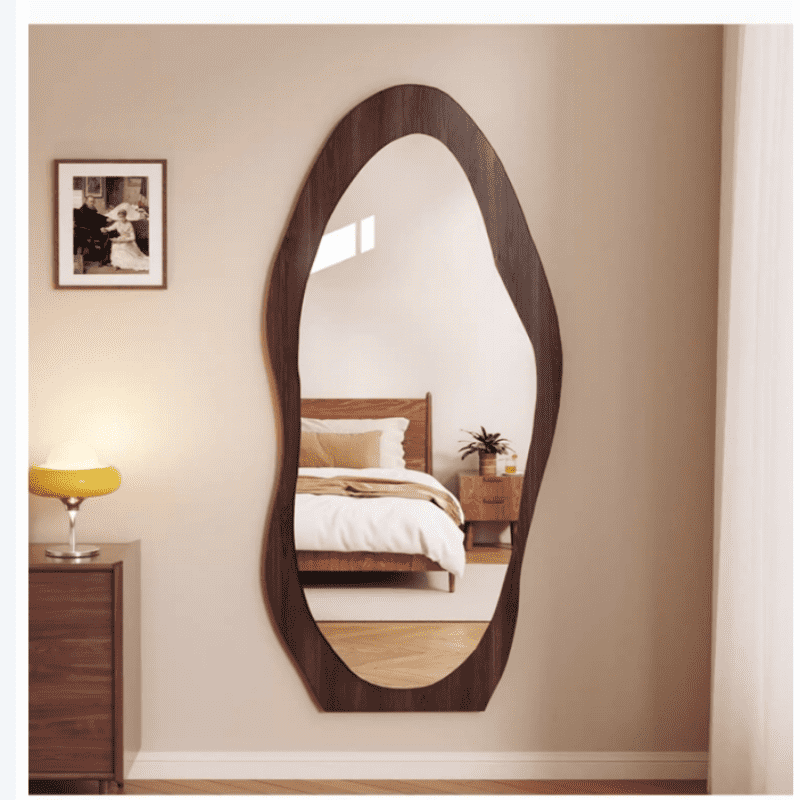 Customizable Large Full-Length Floor Standing Mirror New Design Wave Mirror Mango Wood Frame MDF Wall Decoration Mirror Factory - WOSEN Mirror