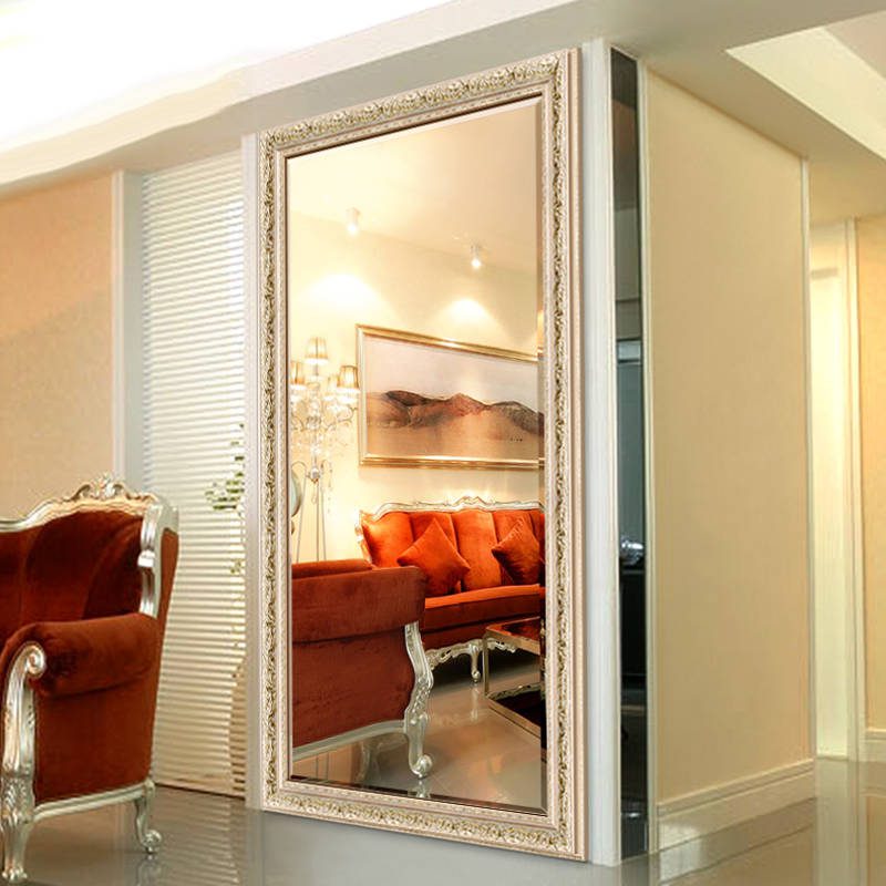 Custom Antique European Gold Rectangle Floor Mirror Full Body Wall Decor Standing Glass Aluminium for Living Dressing Use - WOSEN Mirror