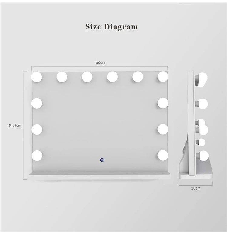 bce52ux3hfn6457.jpg Hollywood Style Vanity Mirror With Smart Touch Screen Large Desktop Makeup Mirror Base 12 Pcs Led Bulbs for Makeup Desktop Table - WOSEN Mirror