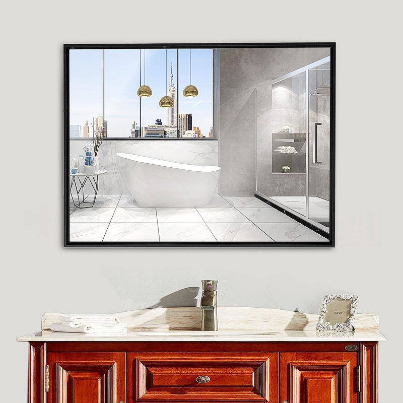 bdxxfx5zfa32775.jpg Aluminum Alloy Frame Simple Explosion-proof Silver Mirror Wall Mounted Home Decor Bathroom Mirror - WOSEN Mirror