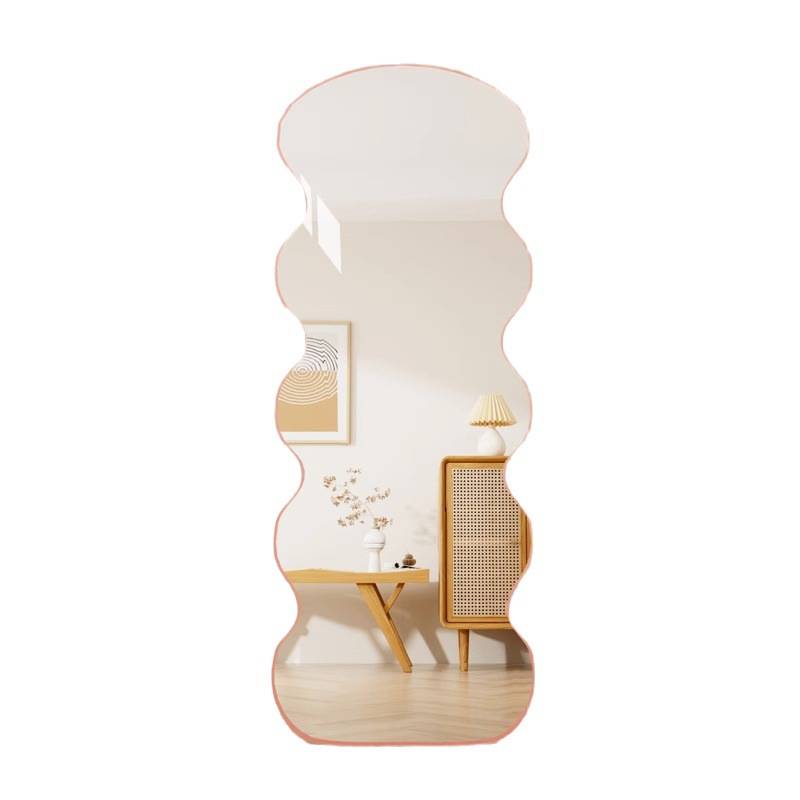 bhsuwlnw1ud15063.jpg New Design Aluminium Alloy Frame Wavy Mirror Full Length Girls’ Dressing Room Irregular Full Body Standing Wave Mirror Spiegel - WOSEN Mirror