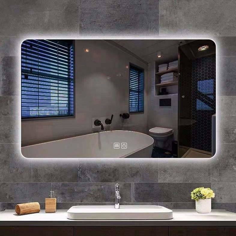 bjnbtr3xfsr3552.jpg Wholesale Etl Ip44 Rated Modern Hotel Anti Fog Touch Switch Mirror Wall Hanging Bathroom Mirror With Led Light - WOSEN Mirror