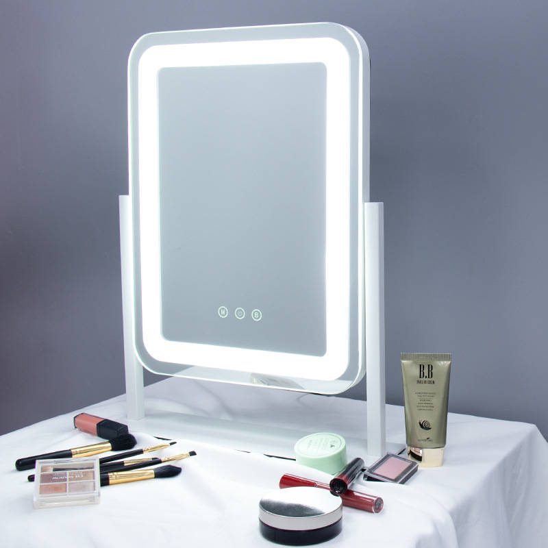 bmtmjkh1d4r6942.jpg Wholesale Vanity Mirror With Smart Led Touch Screen 360 Degree Rotating Filleted Corner Intelligent Makeup Mirror Table Standing - WOSEN Mirror