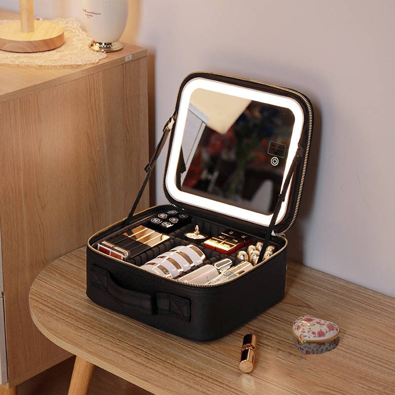 bwmtqwhd33x6722.jpg 2023 New Large Capacity Illuminated Travel Makeup Bag Organizer Case with LED Light Touch Screen Vanity Mirror - WOSEN Mirror