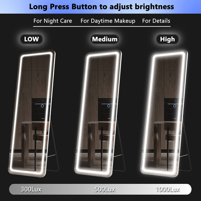 c102e2wvhmp17378.jpg HIGH QUALITY BATHROOM MIRRORS DRESSING FLOOR STANDING MIRROR FULL LENGTH MIRROR WITH LED LIGHT BACK-LIT - WOSEN Mirror