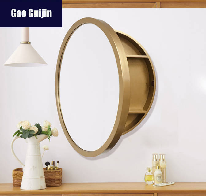 c2t5p0mrv3510176.jpg Customized Round Bathroom Mirror Cabinet with Lights Solid Wood Frame Intelligent Wall Mounted Mirror with Storage Function - WOSEN Mirror