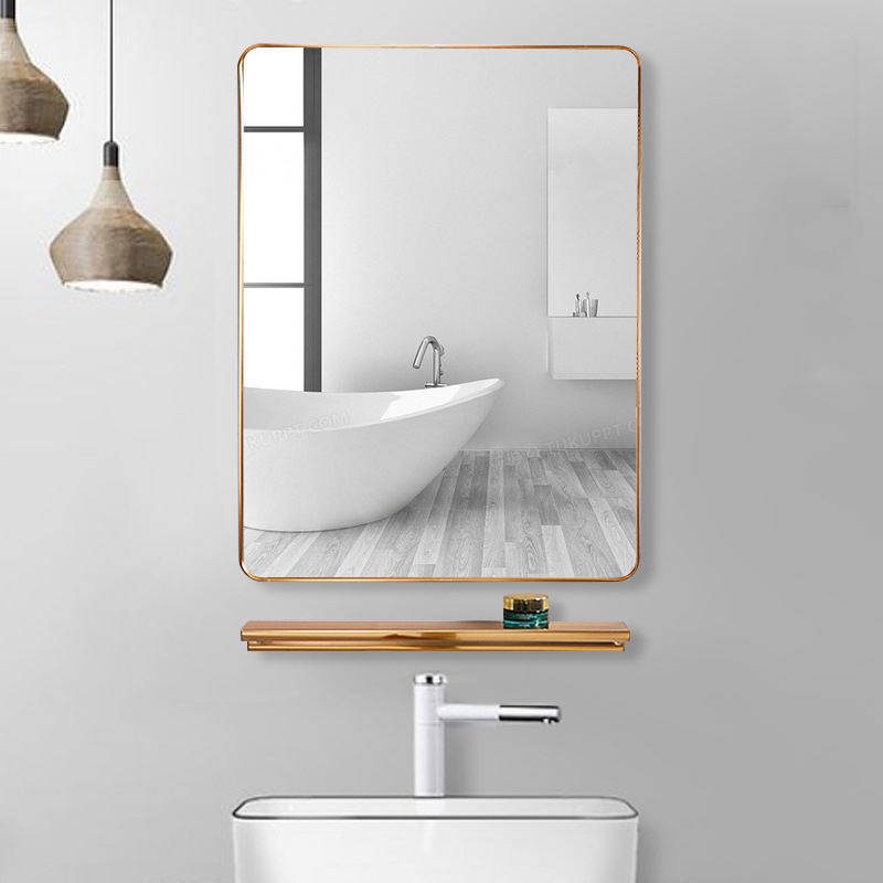 c5fo500t1ej2208.jpg Aluminum Alloy Framed Bathroom Mirror Wall Hanging Decor Mirror square Cosmetic Mirror Gold Explosion-proof - WOSEN Mirror