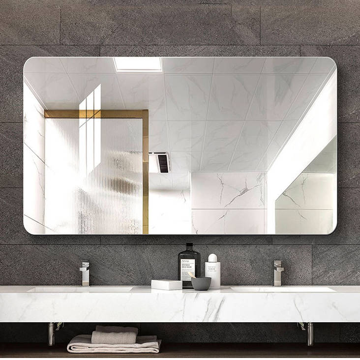 ciakwe253vi2848.jpg Frameless Bathroom Mirror Wall Mount Mirror with Large Explosion-proof Corner High-definition Glass Mirror - WOSEN Mirror