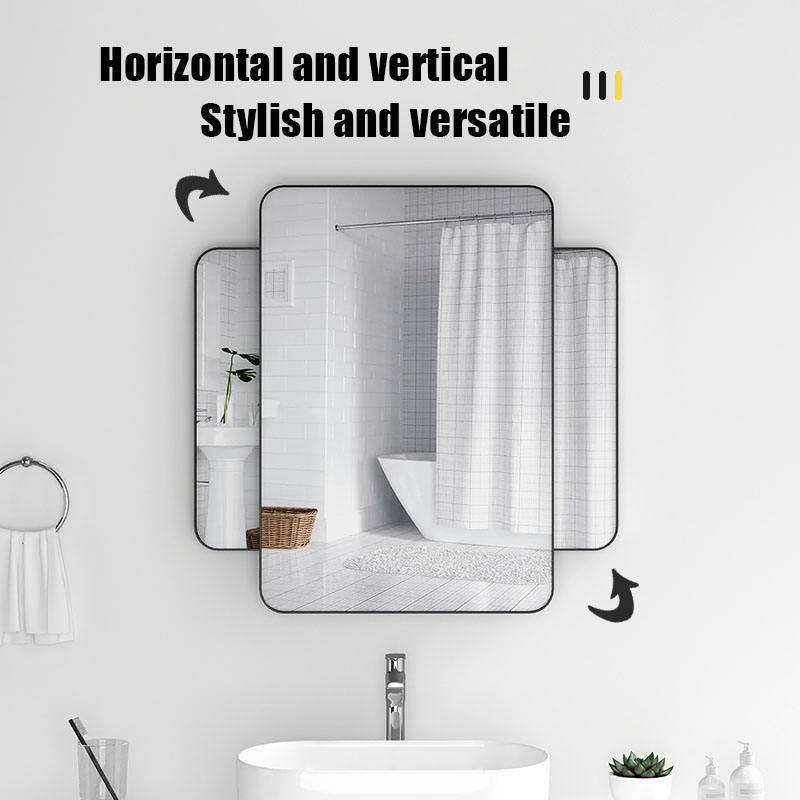ckwis5ea4vr2931.jpg Washroom Mirror With Rounded Corners Hotel Square Aluminum Alloy Frame Mirror Decorative Modern Compact Mirror - WOSEN Mirror