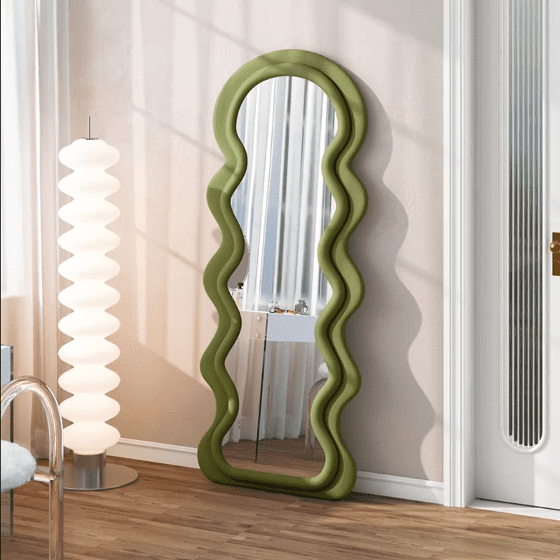 cshoxxseaaf15820.png Custom Modern Luxury Full-Length Flannel Frame Standing Wall Mirror Irregular Glass Design for Home Decor - WOSEN Mirror