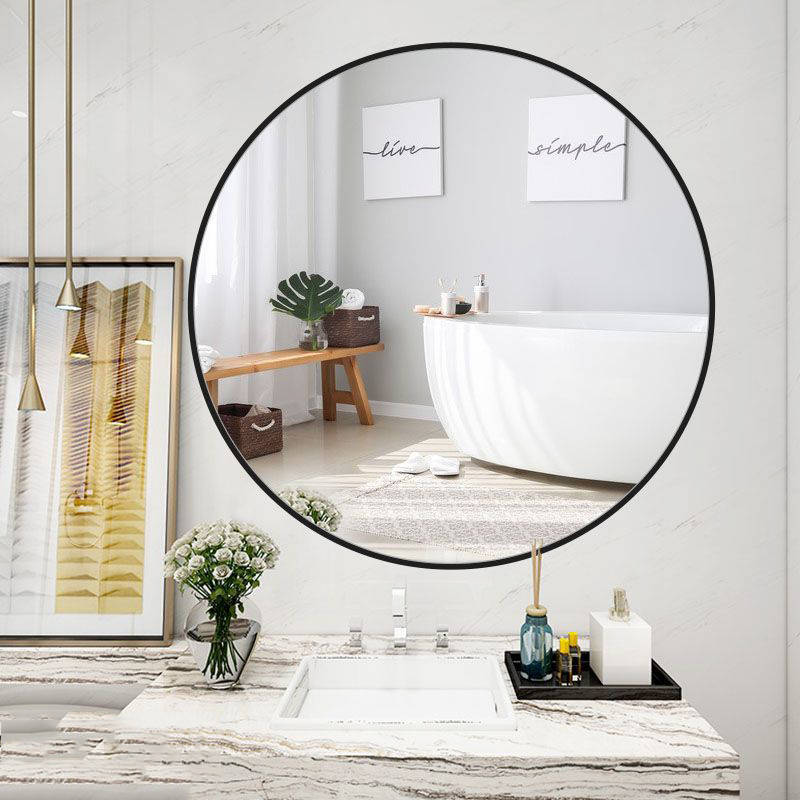 dabobojmycv2617.jpg Hot Gold Round Bathroom Mirror Living Room Bedroom Wall Hanging Silver Mirror HD Explosion-proof Mirror - WOSEN Mirror