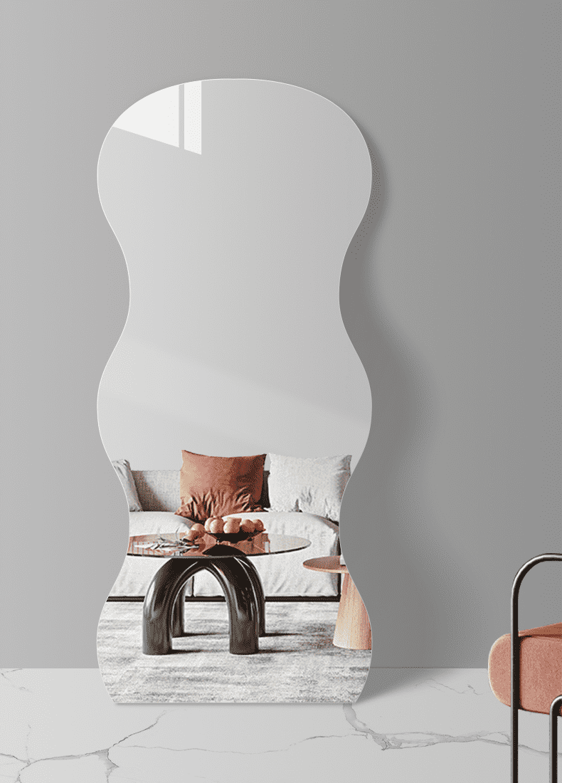 djdgpg0q22210035.png Modern Full-Length Punch-Free Creative Decorative Mirror Irregular Shaped Dressing Wall Fitting for Living Room Entrance Home - WOSEN Mirror