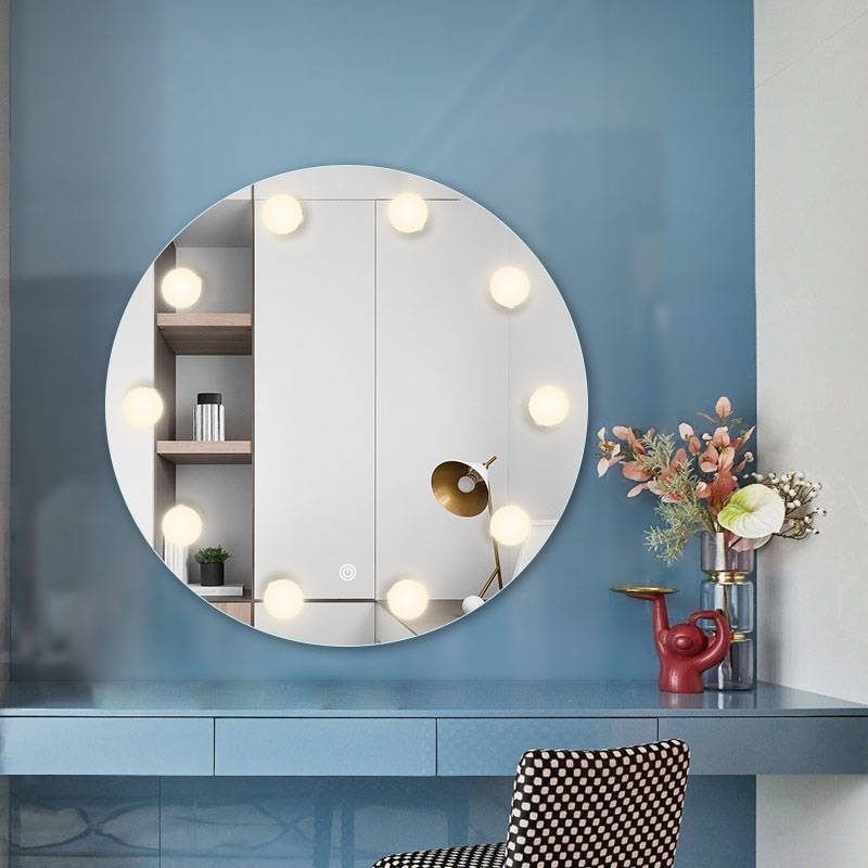 dr1i0tyelrj8343.jpg Modern round LED Vanity Mirror Glass Hollywood Mirror with Lights for Bathroom Salon Wall Cosmetic Decor-for Beauty Parlours - WOSEN Mirror