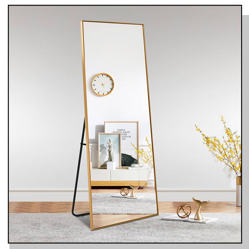 dsfjmqhoabu16976.jpg Modern Simple Full Body Aluminum Alloy Cosmetic Mirror Wall-Mounted Floor Mirror for Decorative Usage - WOSEN Mirror