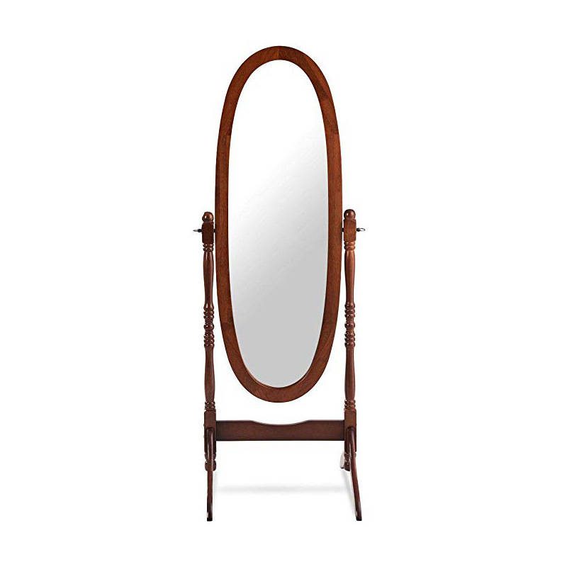 Contemporary Minimalist Dressing Mirror Creative Special-Shaped Solid Wood Floor Mirror for Hotels - WOSEN Mirror