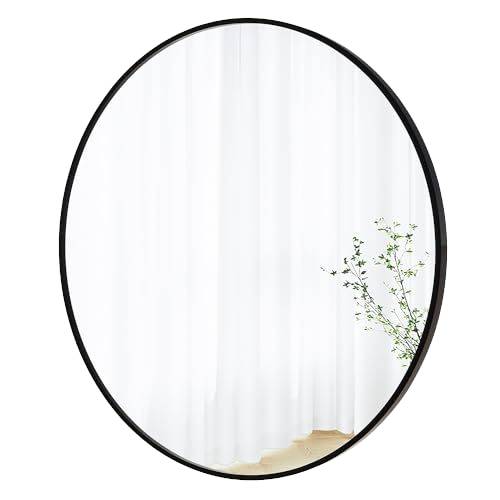 dtw11dgb1y111178.jpg Industrial-Style Gold round Wall Mounted Mirror Simple Household Bathroom Aluminum Alloy Framed Mirror for Hotels Glass Material - WOSEN Mirror