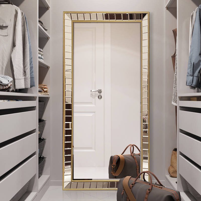 European Style Large Mirror Full Body Dressing Girls Bedroom Cloakroom Floor Mirror square Large Size Fitting Mirror - WOSEN Mirror