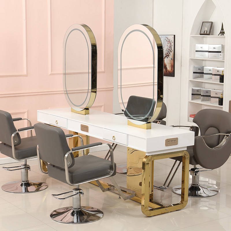e5tmglip2ns4348.jpg Wholesale Good Price Beauty Salon Oval Desktop Barber Salon Mirror With Led Lights Equipment Styling Mirror Glass Framed - WOSEN Mirror
