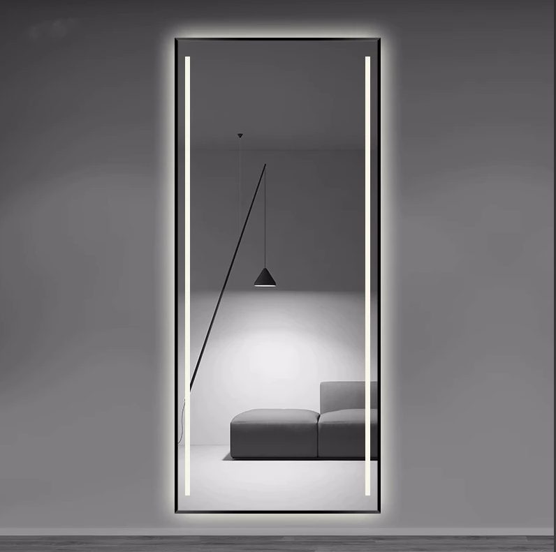 ef5nvtikple4602.png Light Luxury Smart LED Dressing Mirror Aluminum Alloy Frame with Glass Wall Hanging for Bathroom Cloakroom & Clothing Store - WOSEN Mirror