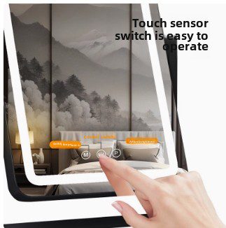 eh3ry2qowgy5795.png Makeup Mirror With Light Desktop Led Light Intelligent Touch Fill Light Mirror Bedroom Square Household Vanity Mirror - WOSEN Mirror