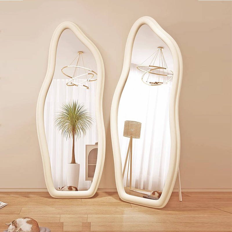 emnijjsrsvy15187.jpg Irregular Full Length Floor Standing Mirror Household Bedroom Cloud Shape Dressing Mirror Dual Purpose Wall Decor Mirror - WOSEN Mirror