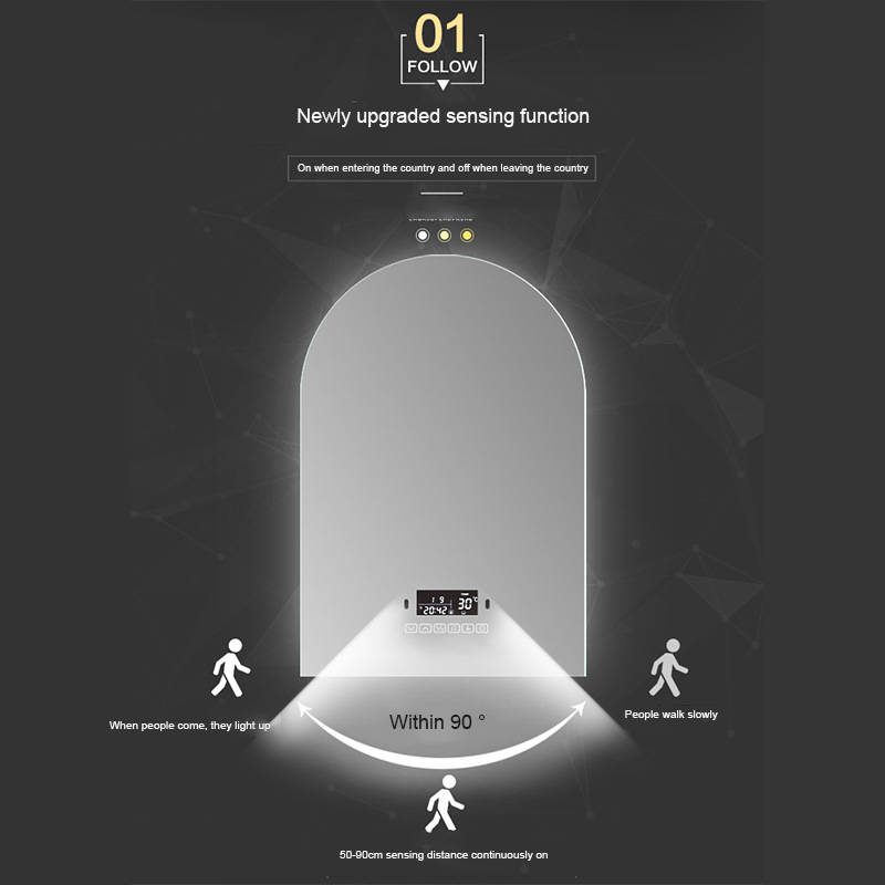 eni1c233jti3681.jpg Modern Style Lighting Mirror Frameless Wall Hanging Bathroom Make-up Mirror with Luminous Touch Intelligent Decoration - WOSEN Mirror