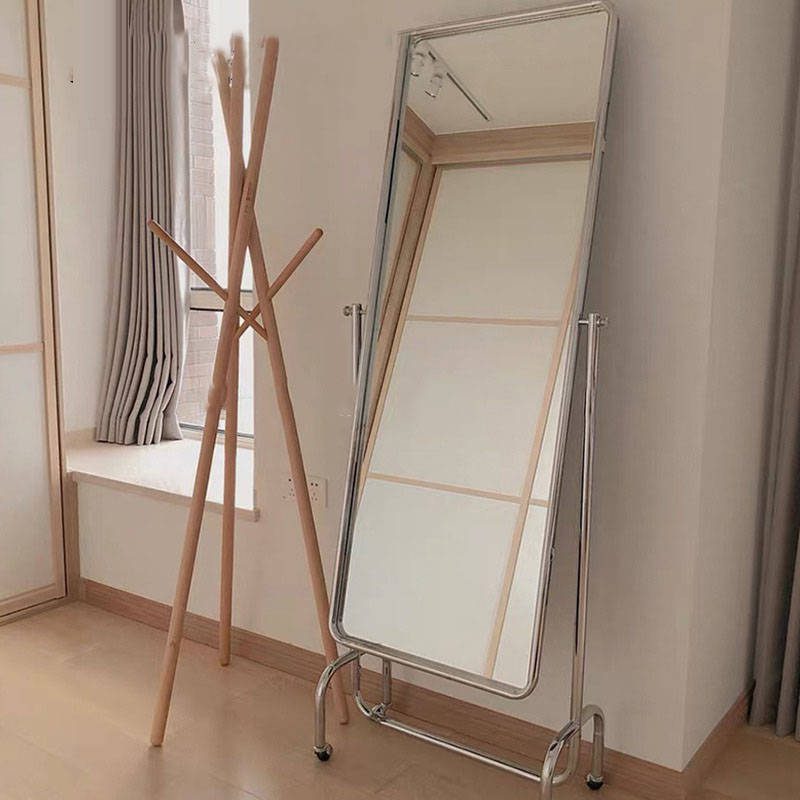 eq1tus4dxtm18459.jpg Stainless Steel Movable Rotating Full Body Dressing Mirror for High and Thin Clothing Store - WOSEN Mirror
