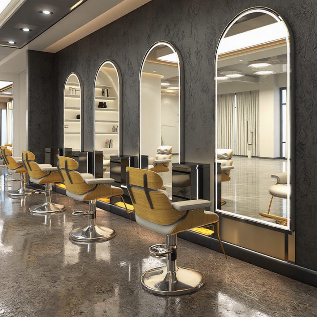 etht035ym3v4879.png Large Modern Single-sided Double-sided Mirror Table for Barber Shop Salon Hair Salon with Led Light Hair Dressing Mirror - WOSEN Mirror