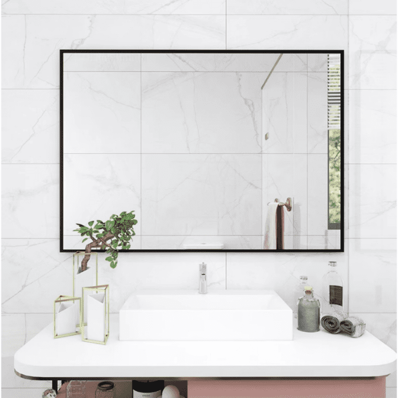 Custom Durable Gold Metal Frame Wall Hanging Modern Hotel Home Bathroom Mirror Factory Customizable Rectangular Square Shape - WOSEN Mirror