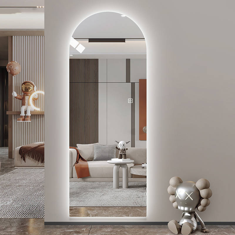 Arch Full Body Floor Mirror With Led Lights Wall Hanging LED Intelligent Full-length Mirror - WOSEN Mirror