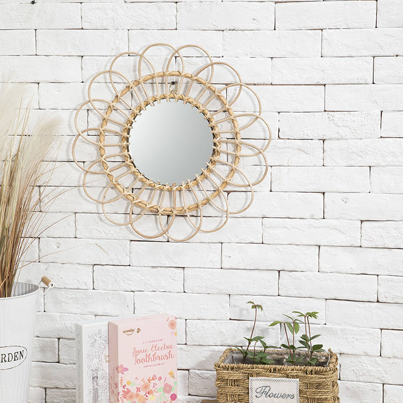fqlu2g0iafc10739.jpg Nordic Style Custom Rattan Decorative Wall Hanging Mirror Classic Shabby Chic Hotel Decorative Glass Mirror for Everyday Use - WOSEN Mirror