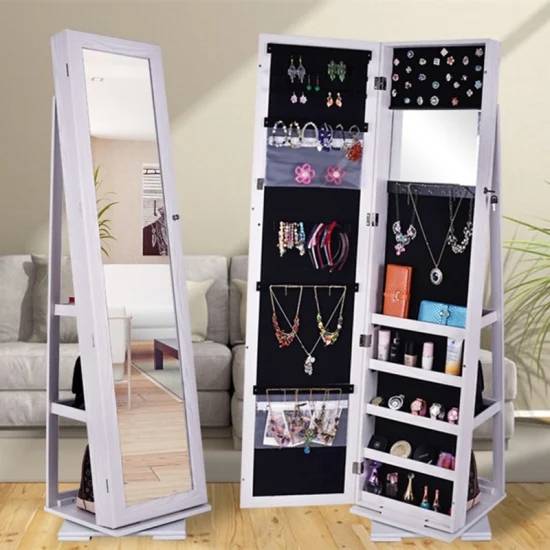 Wholesale Mirror Jewelry Box Armoire for Home Bedroom Floor Standing Jewelry Mirror - WOSEN Mirror