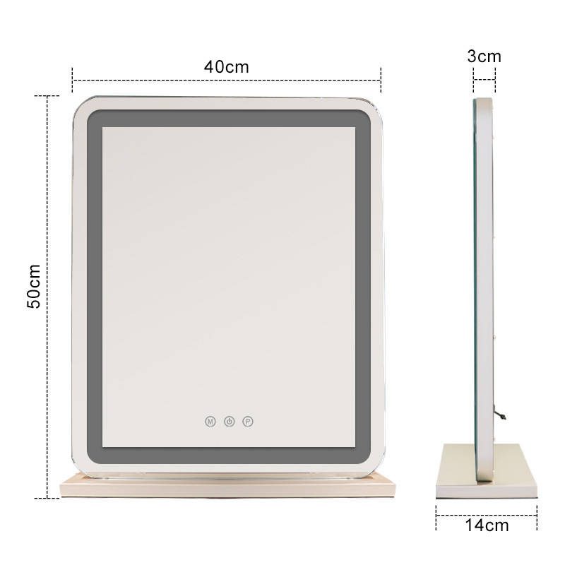 gfdulbjg24v7057.jpg Desktop Rechargeable Household Large Vanity Mirror With Smart Touch Screen Makeup Mirror LED Light square Mirror - WOSEN Mirror
