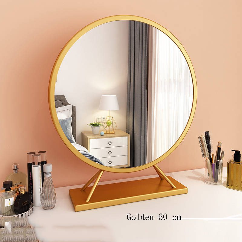 gjzttq120258454.jpg Led Smart Round Salon Mirror with Lampstand Desktopled Table Makeup Mirror Cosmetic Mirror Traditional - WOSEN Mirror