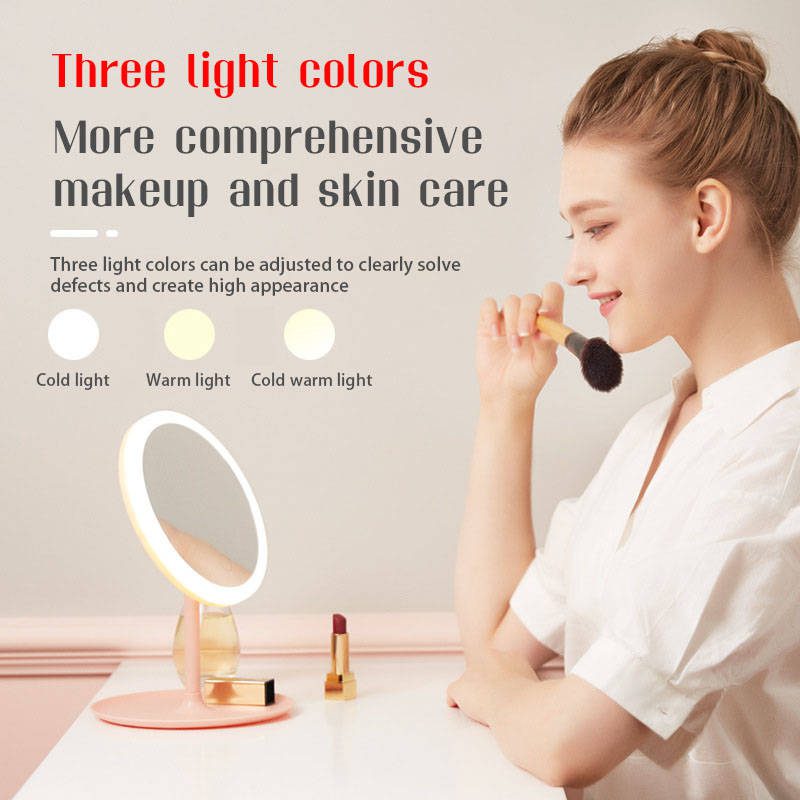 gm14ool01ew7441.jpg Portable Small Round LED Vanity Mirror Table Makeup Mirror with Good Visibility - WOSEN Mirror