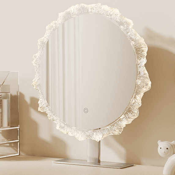 Modern Sunflower Cosmetic Mirror Crystal Three-Color Dimming Atmosphere Light Dressing Lamp Acrylic Base Plastic - WOSEN Mirror