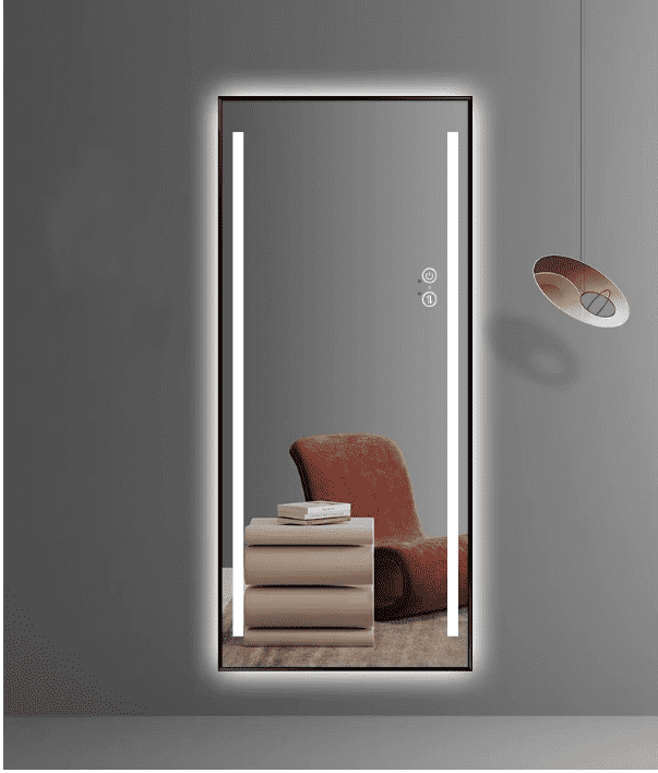 grwxibheq0p4604.png Light Luxury Smart LED Dressing Mirror Aluminum Alloy Frame with Glass Wall Hanging for Bathroom Cloakroom & Clothing Store - WOSEN Mirror