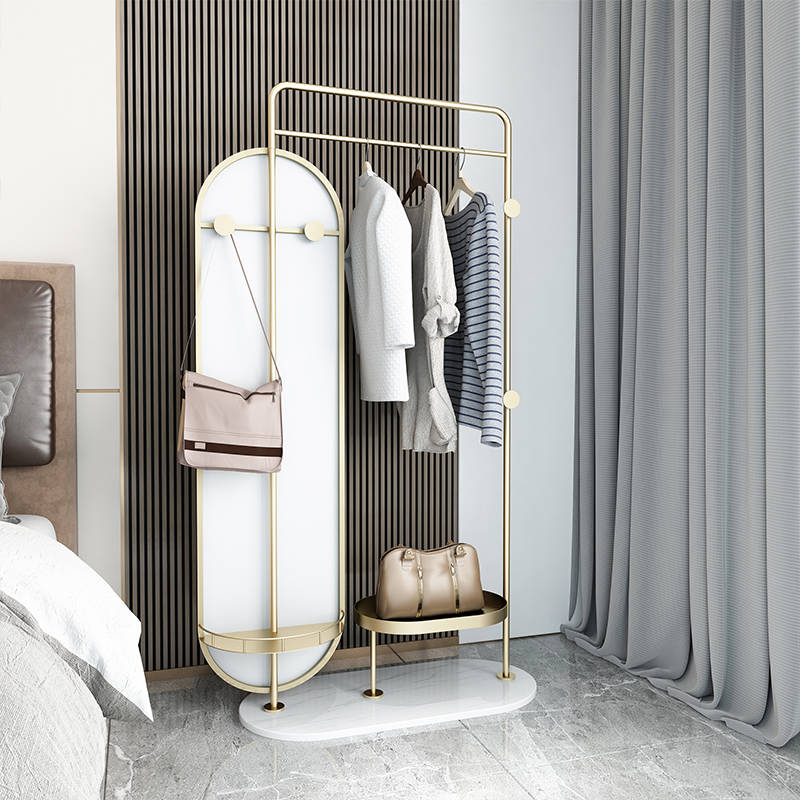Mirror Full Body Floor Dressing Mirror Clothing Store Three Dimensional Rotation Storage Clothes Rack Mirror Integration - WOSEN Mirror