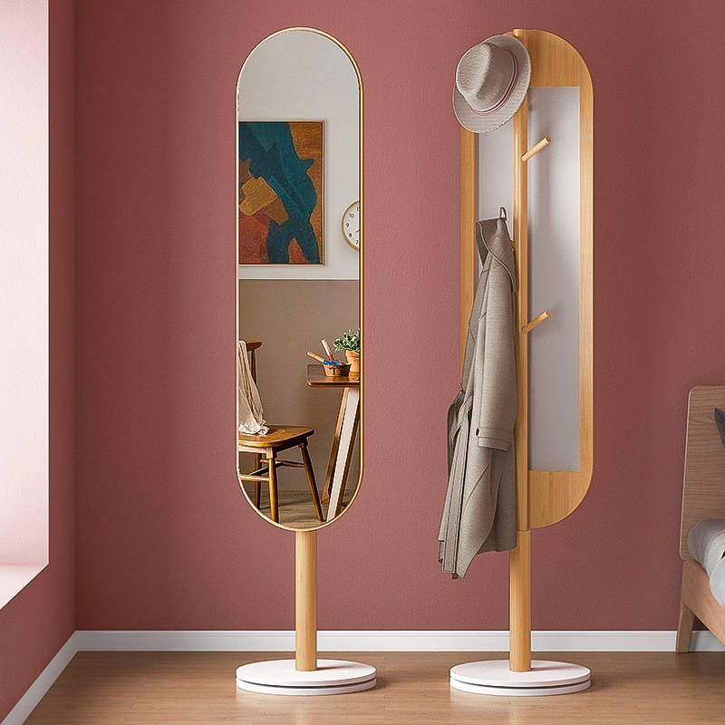 gzrjsyb3gl016368.jpg Rotary Full Body Mirror Household Bedroom Floor Mirror Nordic Simple Clothes Hanger Mirror - WOSEN Mirror