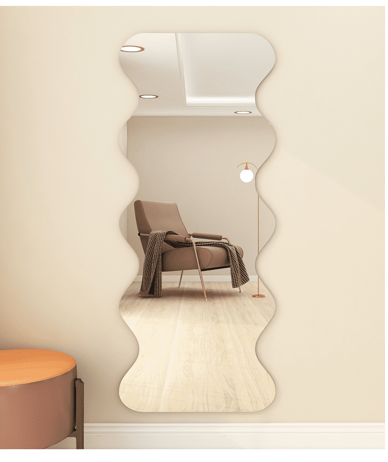 h0qgcqvl52g9599.png Irregular Wavy Mirror Full Body Dressing Ins Style Floor Mirror Clothing Store Wall Mounted Fitting Mirror - WOSEN Mirror