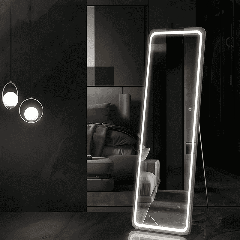 Customizable Full-Length LED Standing Makeup Mirror Luxury Simple Modern Design for Decorative Use in Living Room - WOSEN Mirror