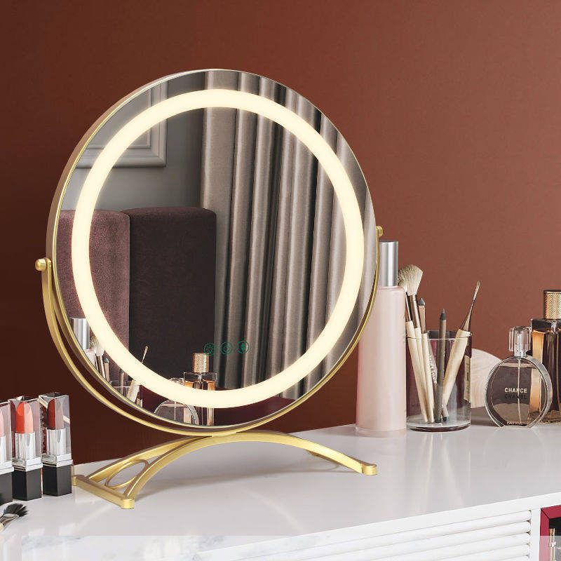 Led Makeup Mirror Desktop with Lamp Desktop Large Nordic Dressing Table Fill Light Hollywood Best-selling Mirror - WOSEN Mirror