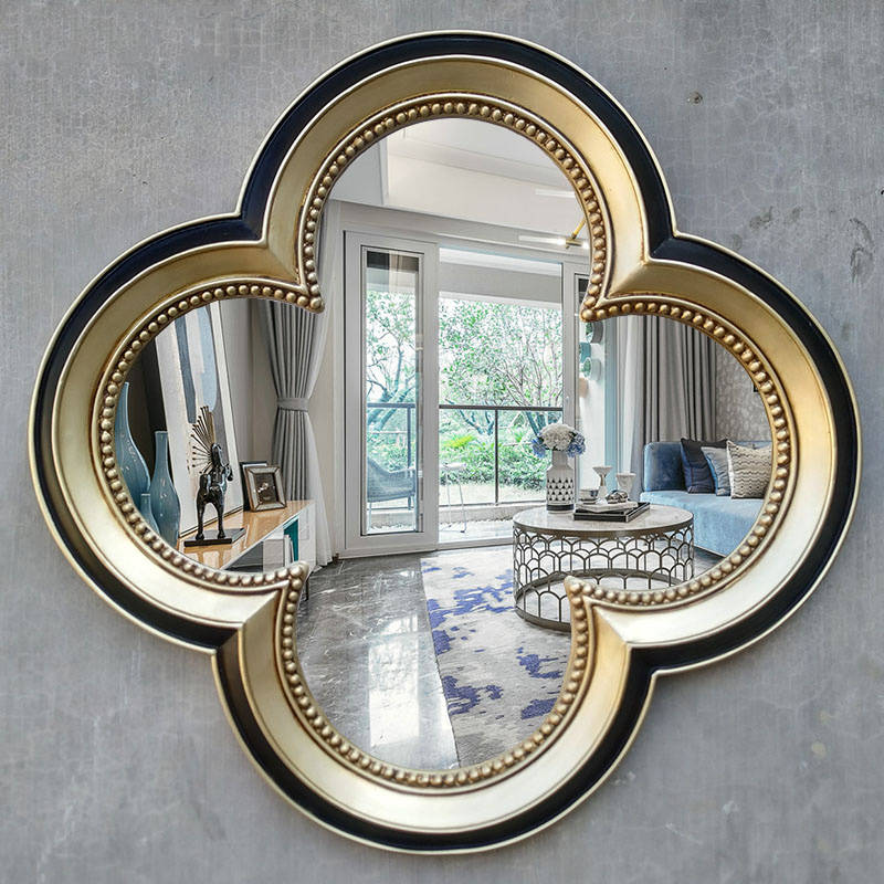 hkudnxdhunb8862.jpg Wholesale Custom European Clover Shaped Antique Gold Tracing Luxury Home Decoration Frame - WOSEN Mirror
