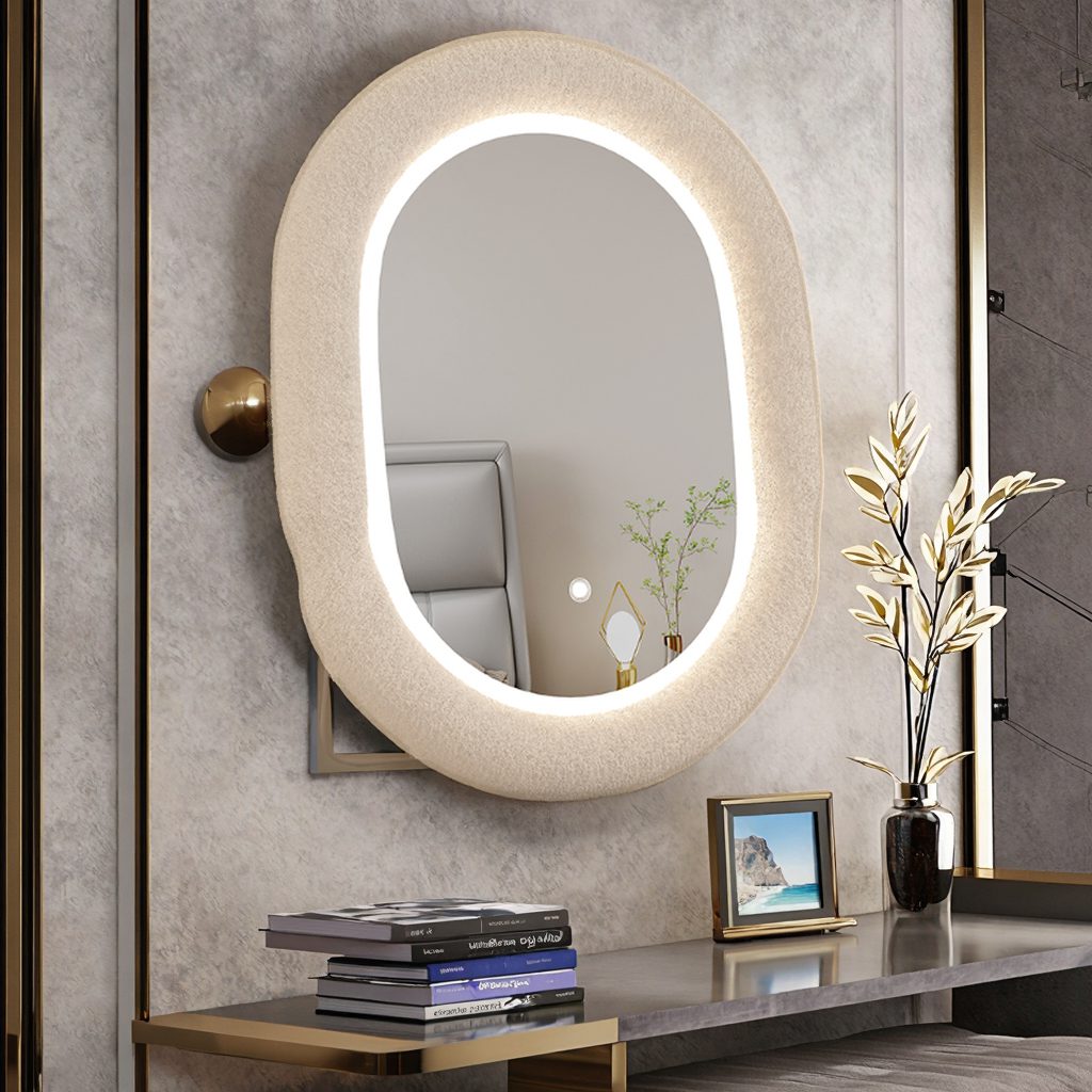 hkzhdn1jtmd6021.png Luxury Advanced Sense Smart Dressing Table Mirror Master Bedroom Desktop Makeup Cosmetic Mirror with Special-Shaped Light - WOSEN Mirror