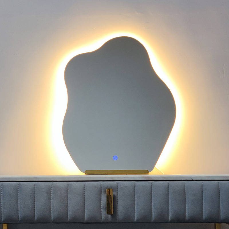 i53gogzj4vc7114.jpg Makeup Mirror Cloud Irregular Ins Desktop Led Mirror Special-shaped Vanity Mirror With LED Light Three-color Touch Screen - WOSEN Mirror