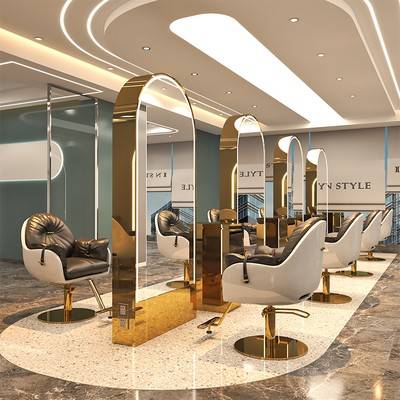 ili0ro4z3u04742.jpg Professional Double-Sided Barber Mirror Station for Beauty Salons Metal Frame with LED Light Beauty Salon Floor Mirror - WOSEN Mirror