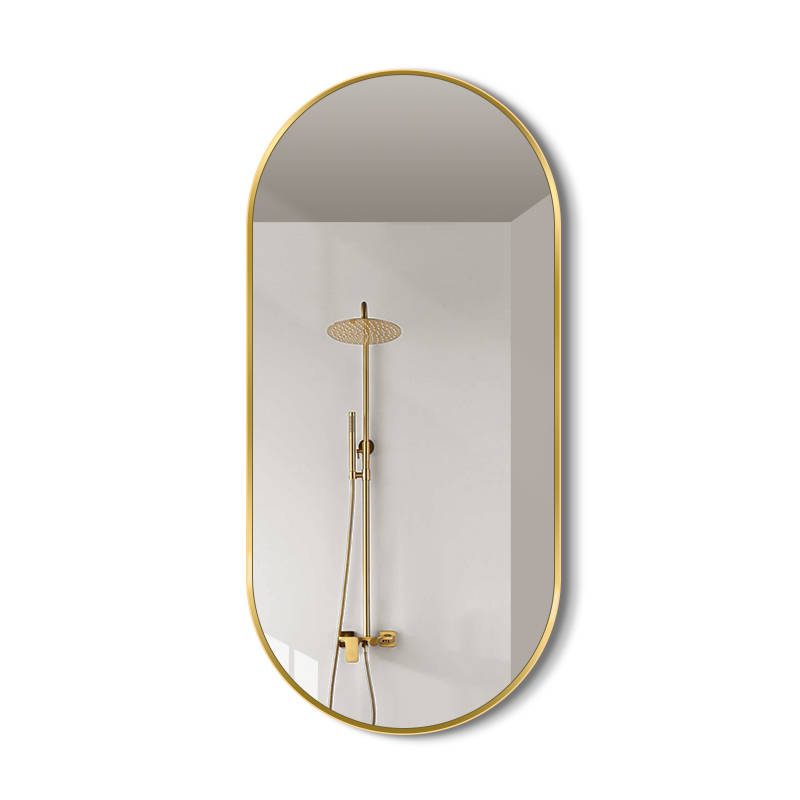 iobgbkiui1g1910.jpg Light Luxury Aluminum Alloy Gold Mirror Frame Mirror Oval Bathroom Mirror Decor Wall - WOSEN Mirror
