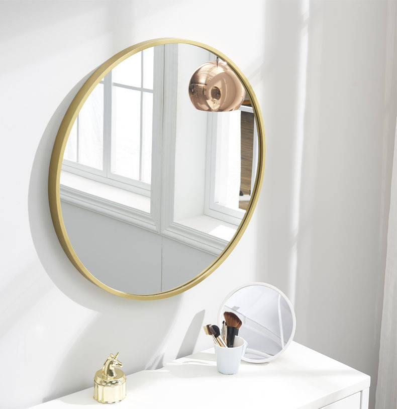 ixr0oqlw3my10568.jpg Customized Solid Wood Frame Led Bathroom Mirror with Lights Wall Decor Mounted Smart Round Mirror - WOSEN Mirror